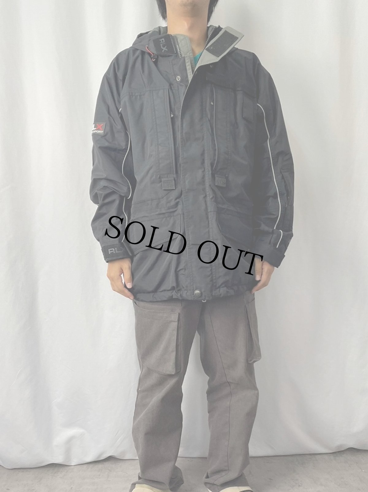 画像2: 90's POLO SPORT Ralph Lauren "RLX" GORE-TEX スキージャケット BLACK M (2)