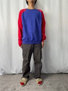 画像2: 90's POLO Ralph Lauren 切り替えデザイン ラグランスウェット S (2)