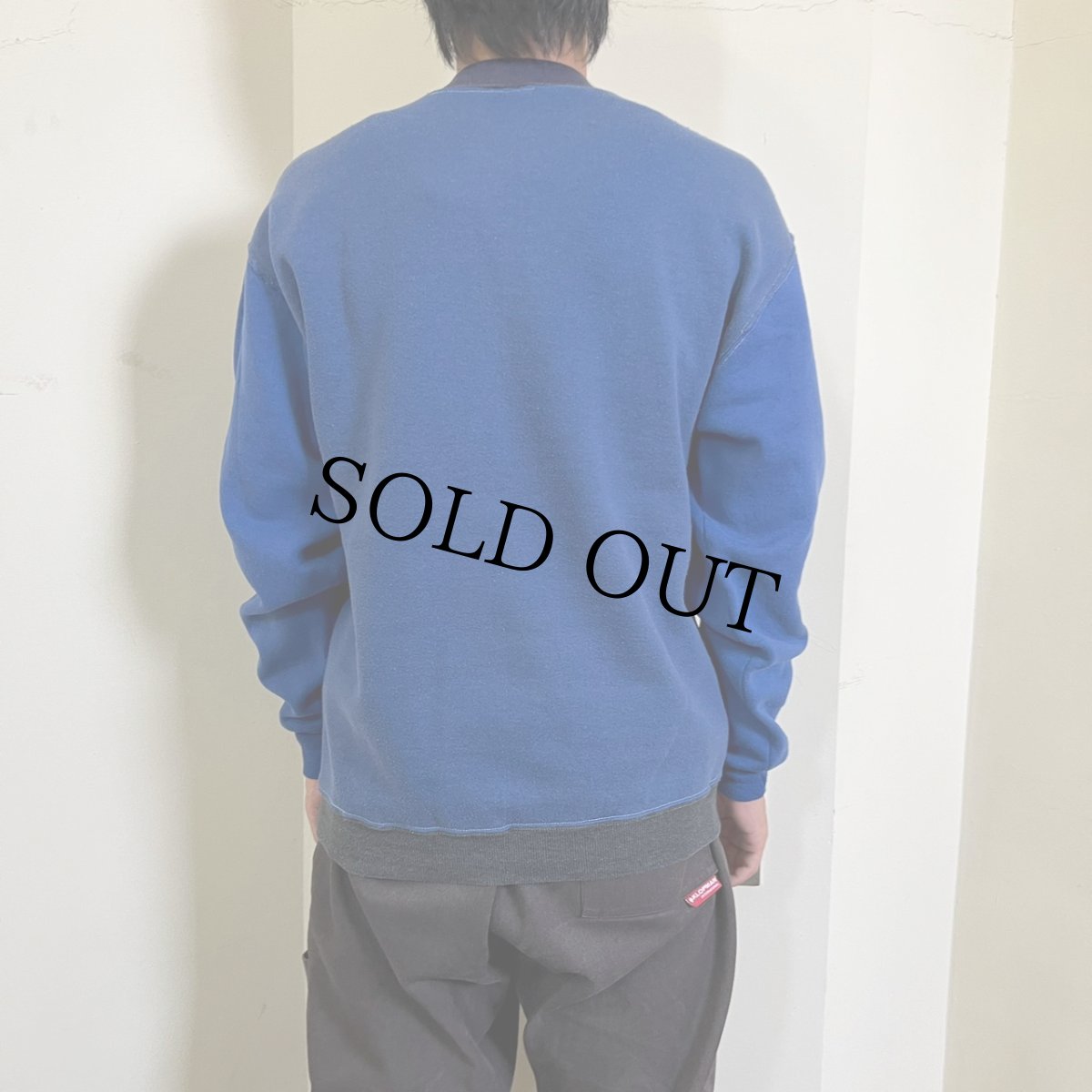 画像3: 70's〜 ドッキングデザイン 前V リメイクスウェット (3)