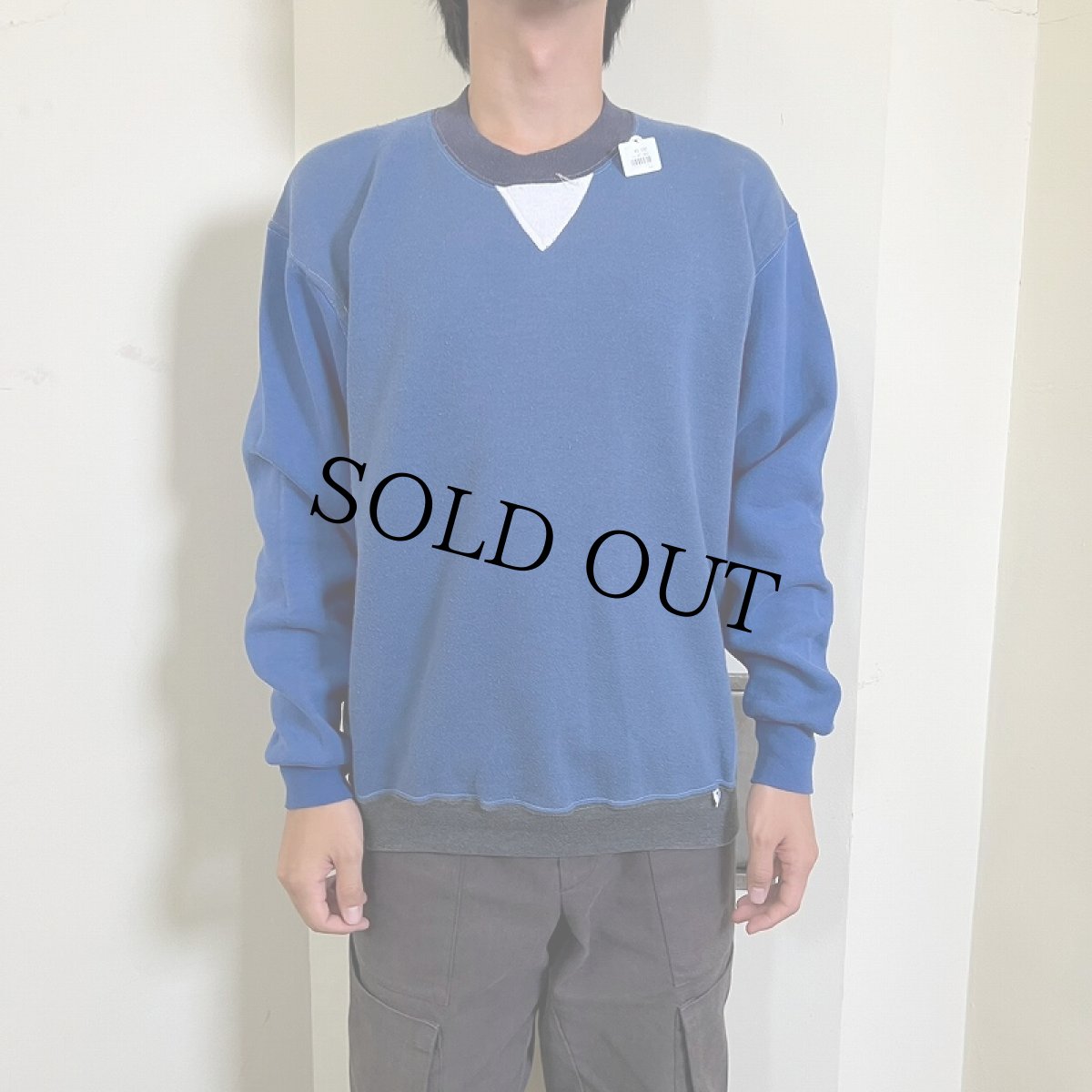 画像2: 70's〜 ドッキングデザイン 前V リメイクスウェット (2)