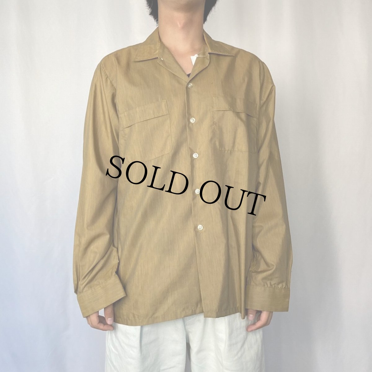 画像2: 60's PURITAN SPORTSWEAR USA製 ポリエステル×コットンシャツ M (2)