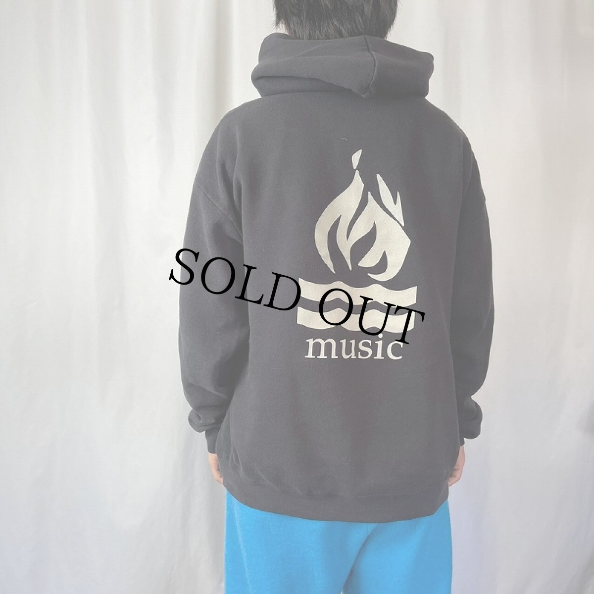 画像4: 90's〜 Lee "Hot Water Music" パンクロックバンドスウェットジップパーカー BLACK XL (4)