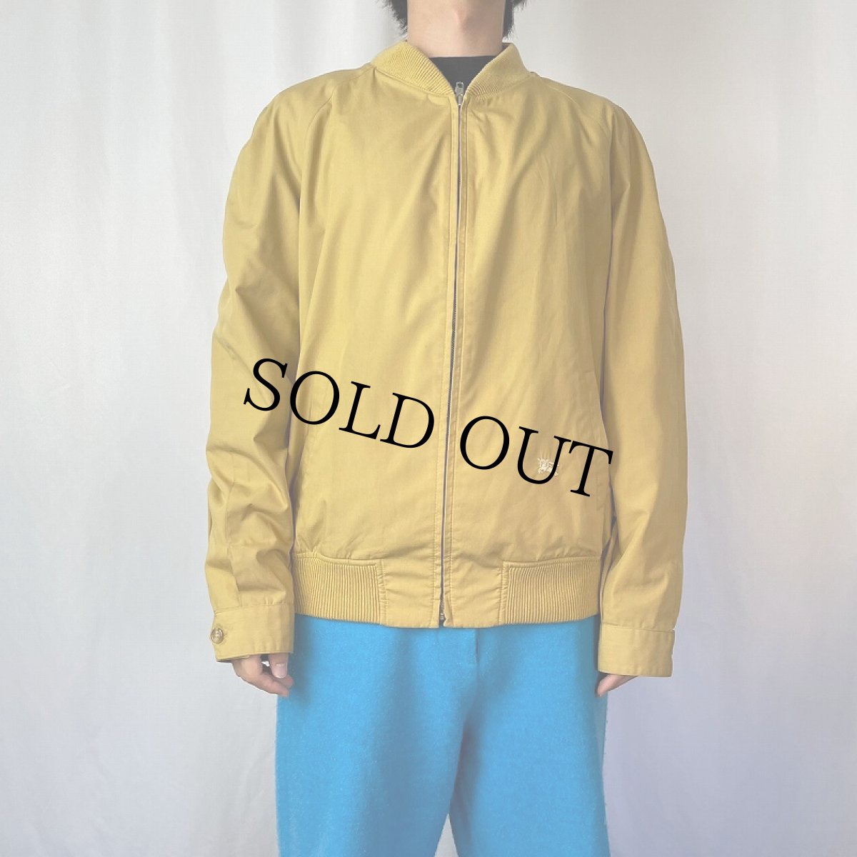 画像2: 80〜90's Burberry's SPAIN製 ポリエステル×コットン ロゴ刺繍 ジップジャケット SIZE42 1/2 (2)