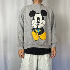 画像3: 90's MICKEY&CO. USA製 青パンミッキー キャラクタープリントスウェット L (3)