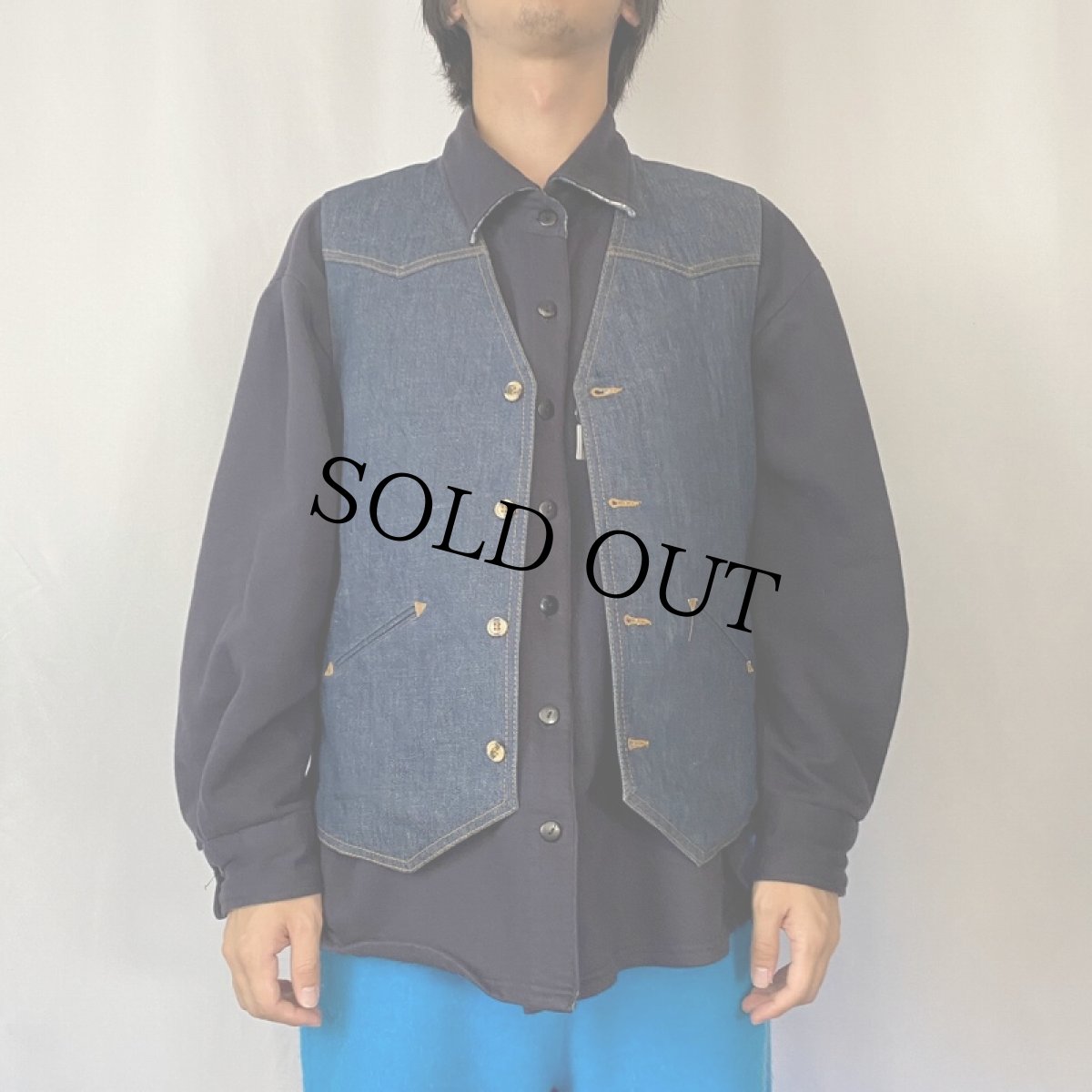 画像2: 70〜80's Levi's Panatela デニムウエスタンベスト (2)