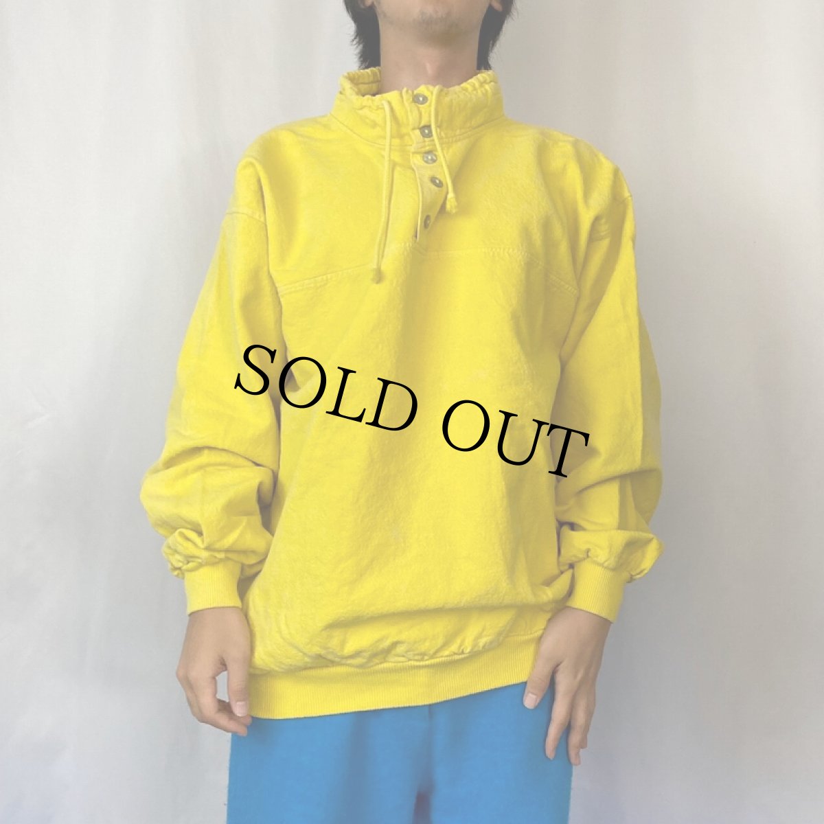 画像2: NATURALLY RUGGED CANADA製 後染め 無地プルオーバースウェット L (2)