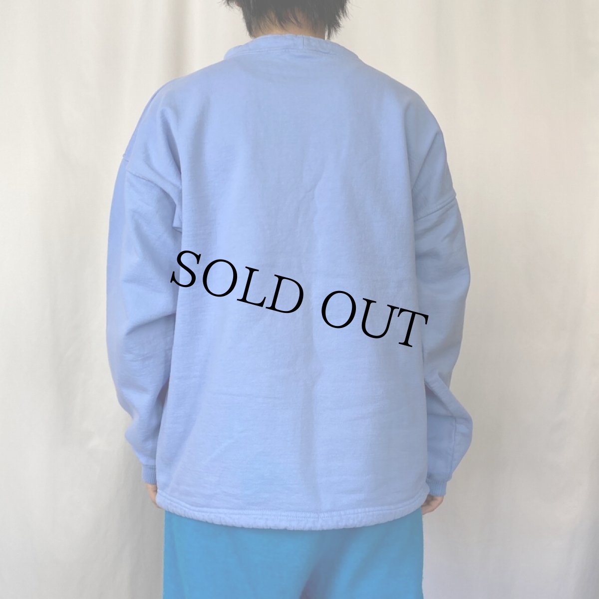 画像3: bumwraps USA製 後染め 無地プルオーバースウェット L (3)