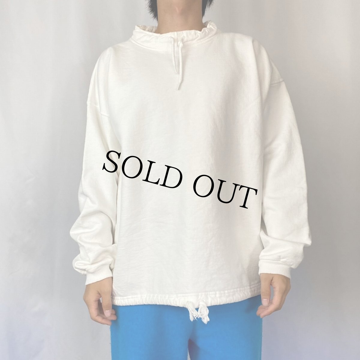 画像2: bumwraps USA製 無地プルオーバースウェット L (2)