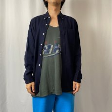 画像2: 50's PENDLETON ボタンダウンウールシャツ NAVY S (2)