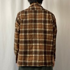 画像3: 70's PENDLETON USA製 "MAGNUM 2X LONG" チェック柄 オープンカラーウールシャツ (3)