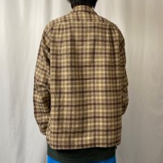 画像3: 50's PENDLETON チェック柄 オープンカラーウールシャツ L (3)