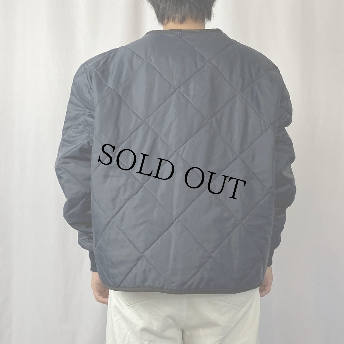 画像3: 中綿入り キルティングライナージャケット NAVY XXL (3)