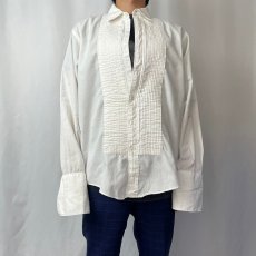 画像2: 90's Christian Dior USA製 ダブルカフス プリーツデザインドレスシャツ SIZE16 1/2 (2)