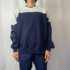 画像2: 90's〜 RUSSELL ATHLETIC USA製 切り替えデザインスウェット NAVY XL (2)