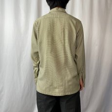 画像3: 60〜70's Al Cook 千鳥格子柄 切り替えデザインオープンカラーシャツ M (3)