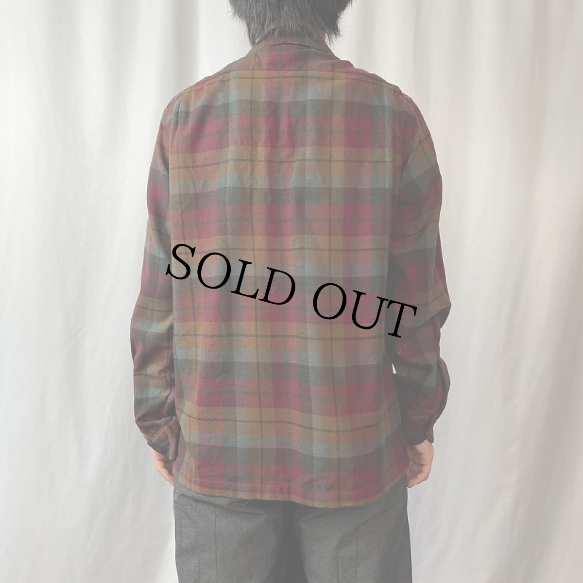 画像3: 60's McGREGOR USA製 "BROMLEY" チェック柄 オープンカラーウールシャツ M (3)