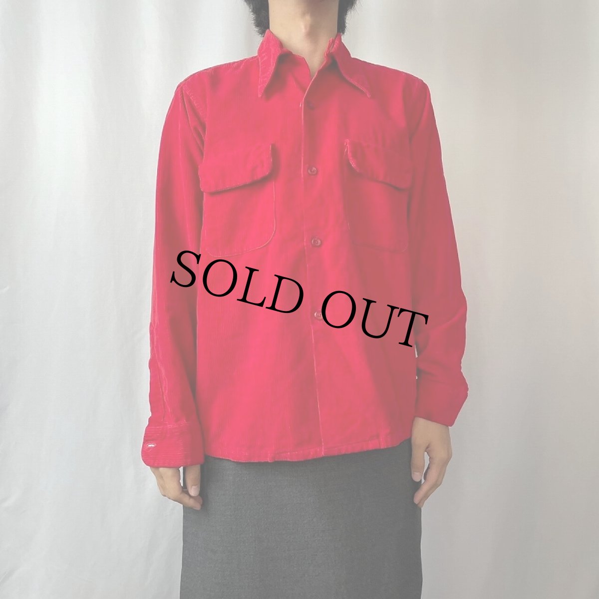 画像2: 50's Paddle&Saddle オープンカラーコーデュロイシャツ M (2)