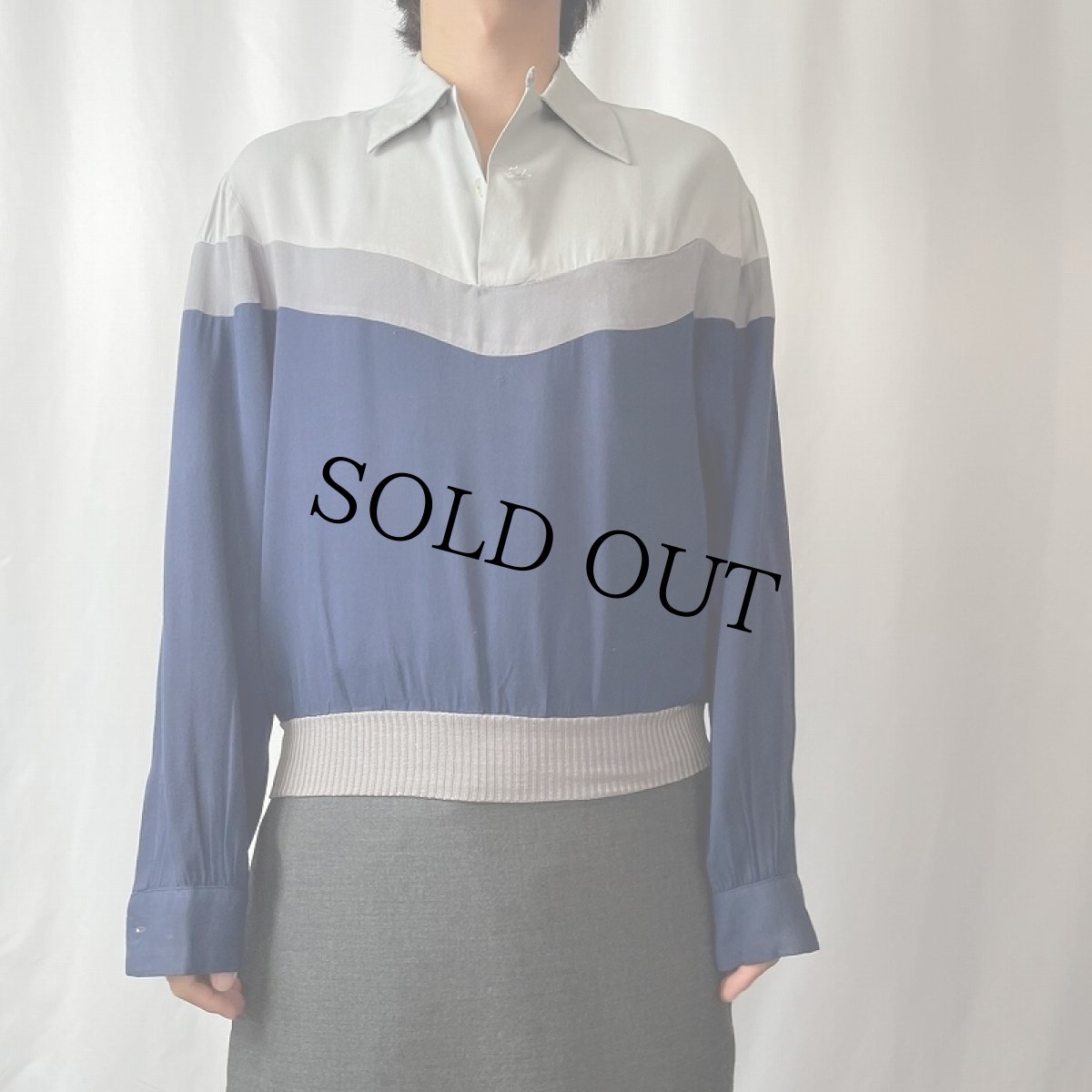 画像2: 50's McGREGOR USA製 レーヨンギャバジンプルオーバーシャツ M (2)