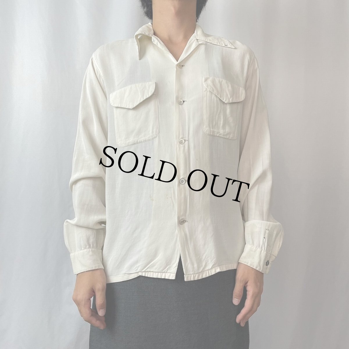 画像2: 50's PURITAN レーヨンオープンカラーシャツ SIZE2 (2)