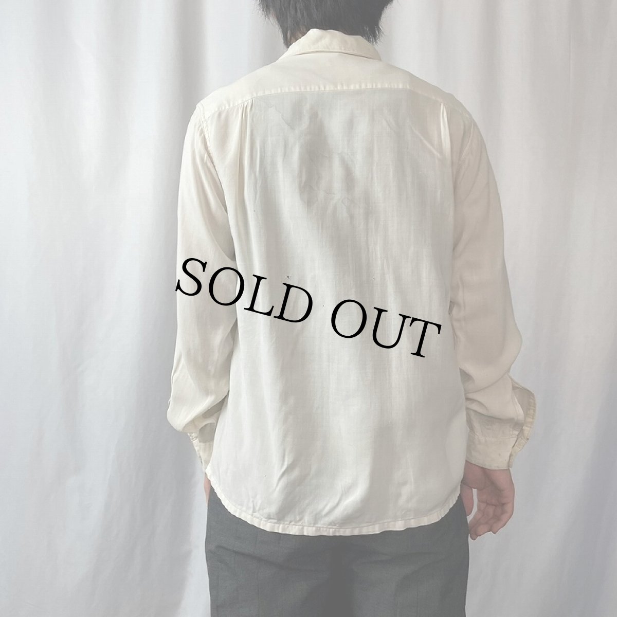 画像3: 50's PURITAN レーヨンオープンカラーシャツ SIZE2 (3)