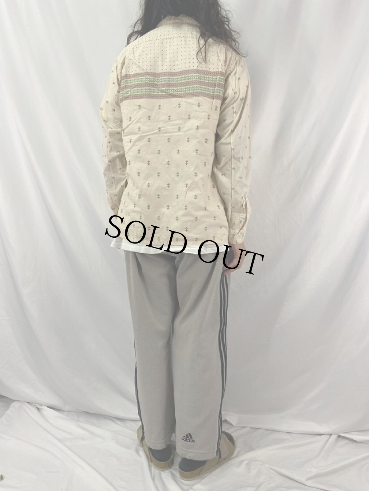 画像4: 60's Marlboro 総柄 コットンローン オープンカラーシャツ M (4)