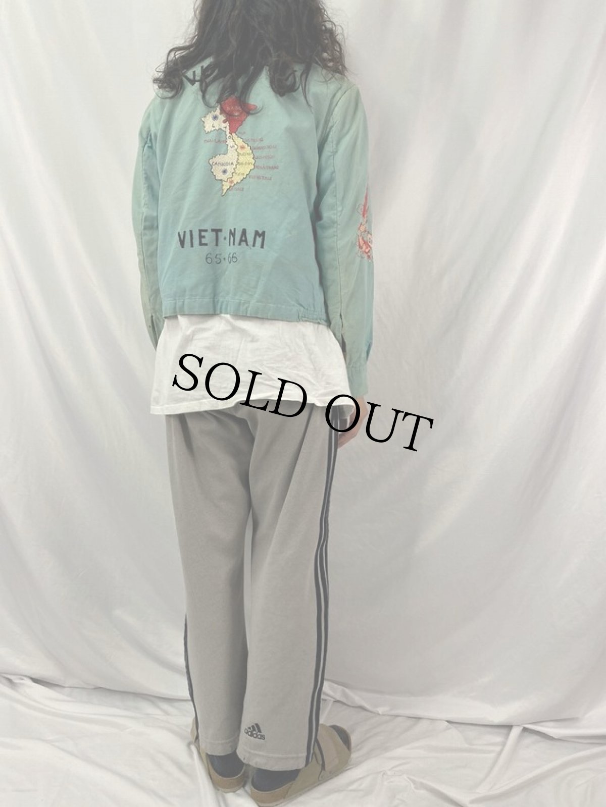 画像5: 60's "VUNGTAU VIETNAM 65-66" 虎×龍 刺繍 ベトジャン BLUE (5)