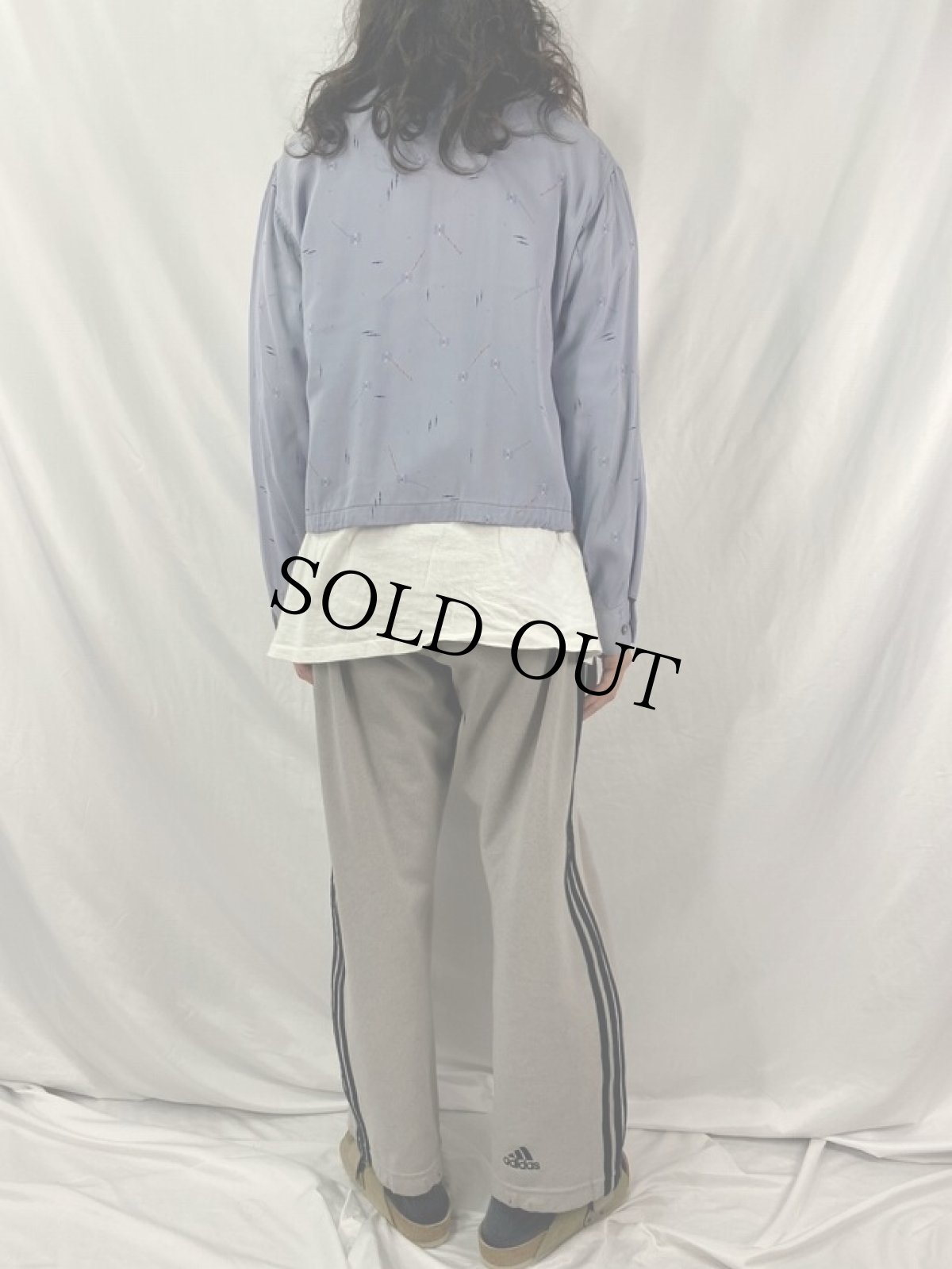 画像4: 50〜60's Jacana Sports Apparel カスリ柄 レーヨンギャバジンジャケット (4)