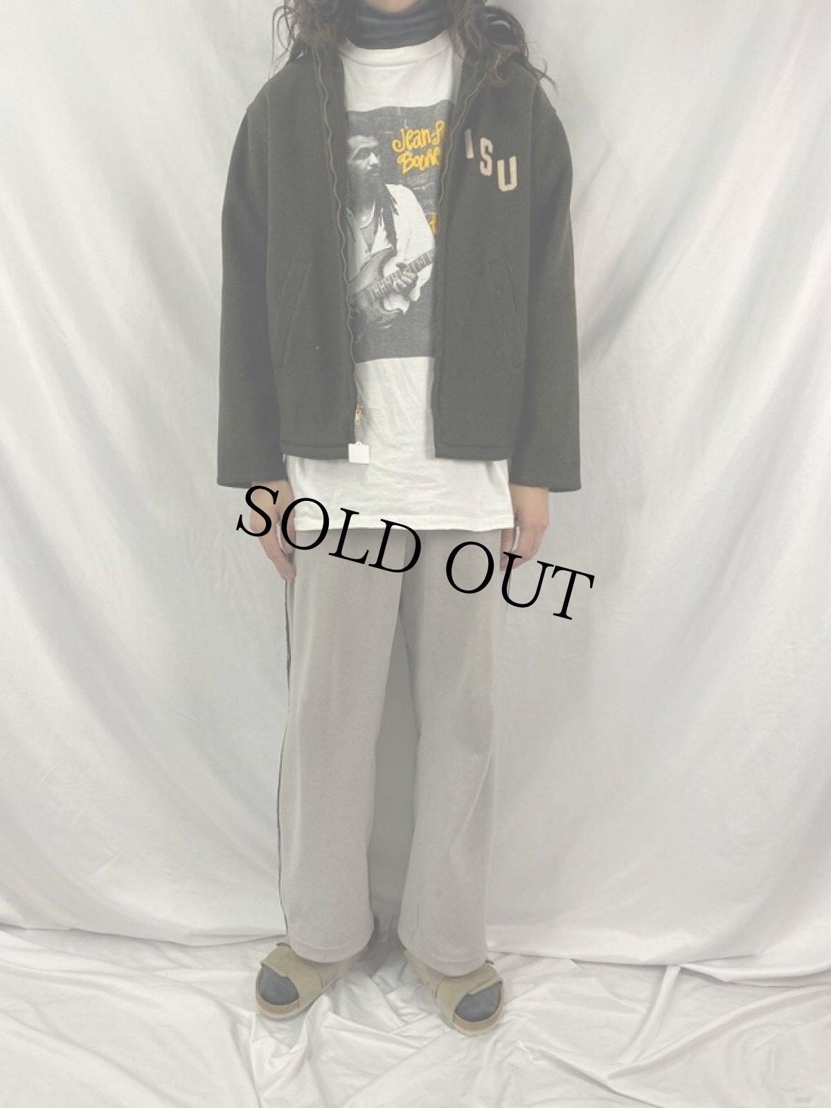 画像2: 60's "ISU" フェルトワッペン付き ツイードジップパーカー (2)