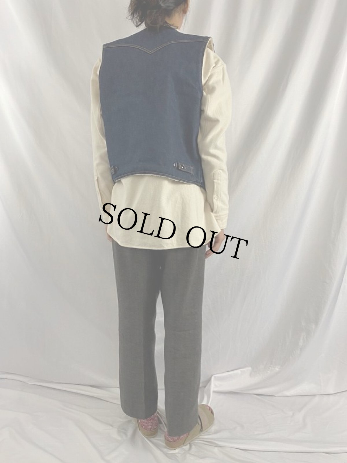 画像4: 70's Lee STORM RIDER USA製 ボアライナー デニムベスト M (4)