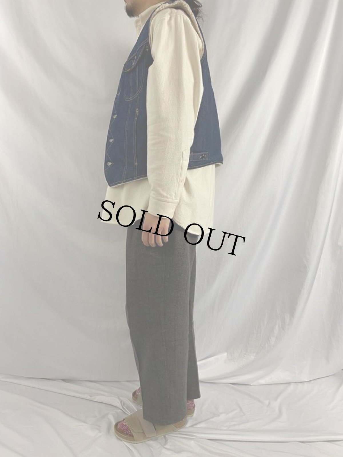 画像3: 70's Lee STORM RIDER USA製 ボアライナー デニムベスト M (3)