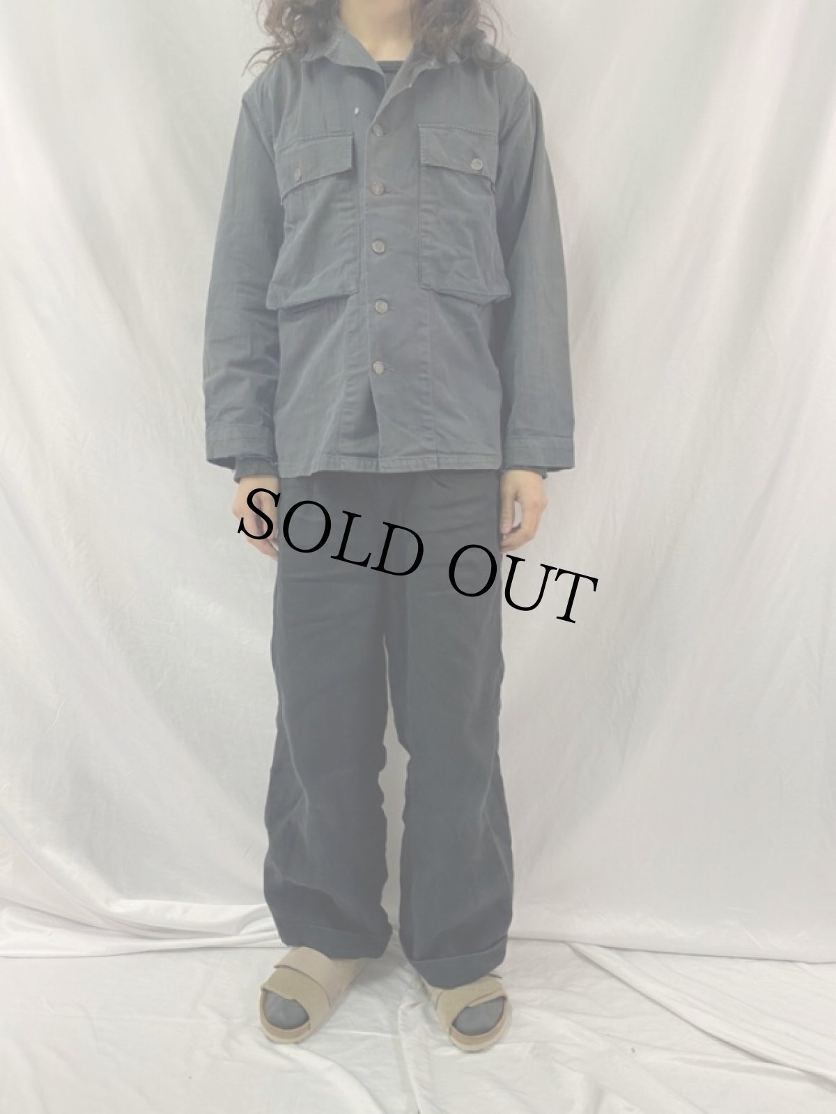 画像2: 40's U.S.ARMY 13スター M-43 HBTジャケット 後染め 36R (2)