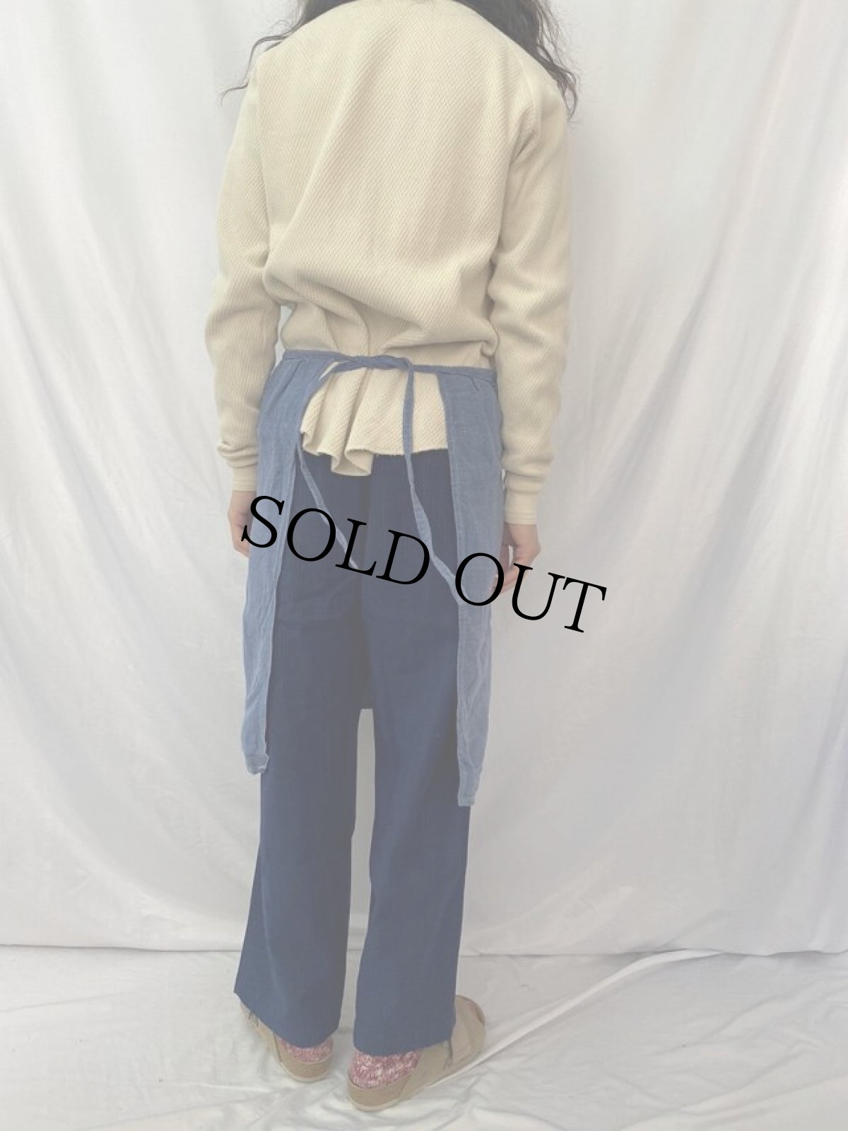 画像4: VINTAGE インディゴリネン エプロン (4)