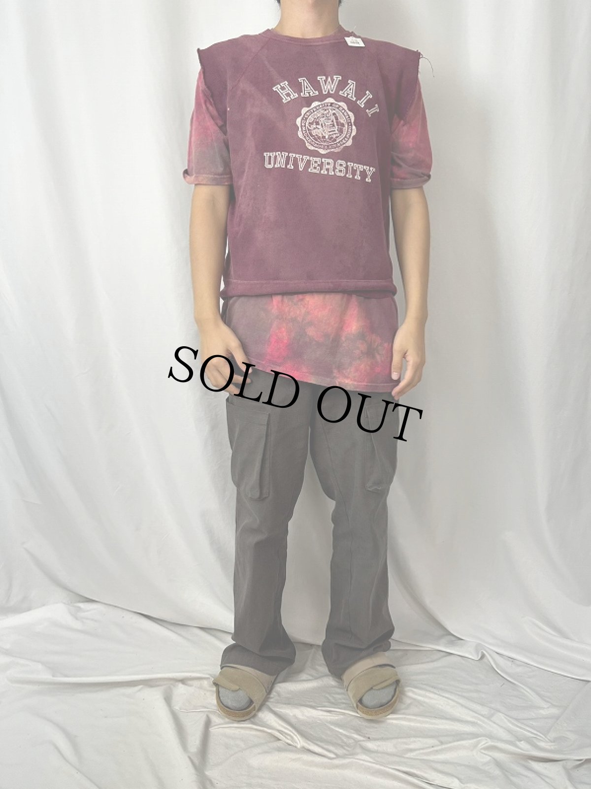 画像2: 50〜60's "HAWAII UNIVERSITY" カットオフスリーブプリントスウェット (2)