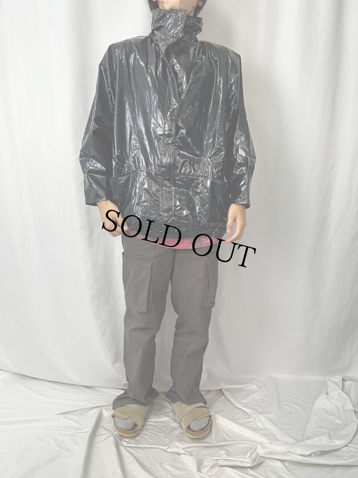 画像2: 80's kenn sporn for WIPPETTE PVCレインコート BLACK M (2)