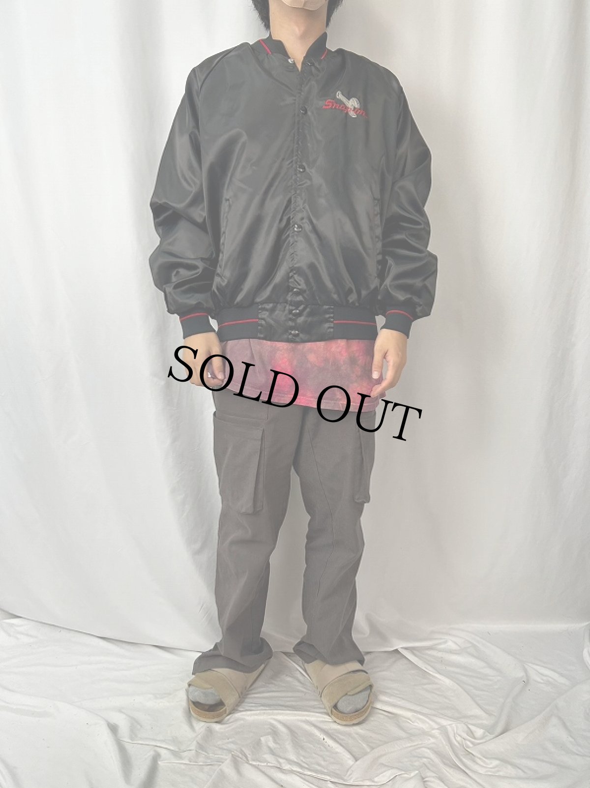 画像3: 80's Snap-on USA製 工具メーカー刺繍 ナイロンジャケット BLACK XL (3)