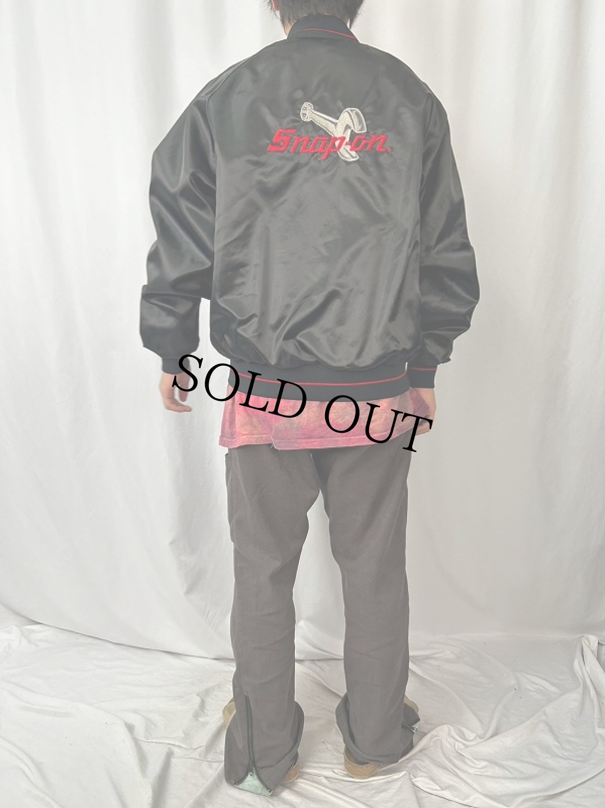 画像5: 80's Snap-on USA製 工具メーカー刺繍 ナイロンジャケット BLACK XL (5)