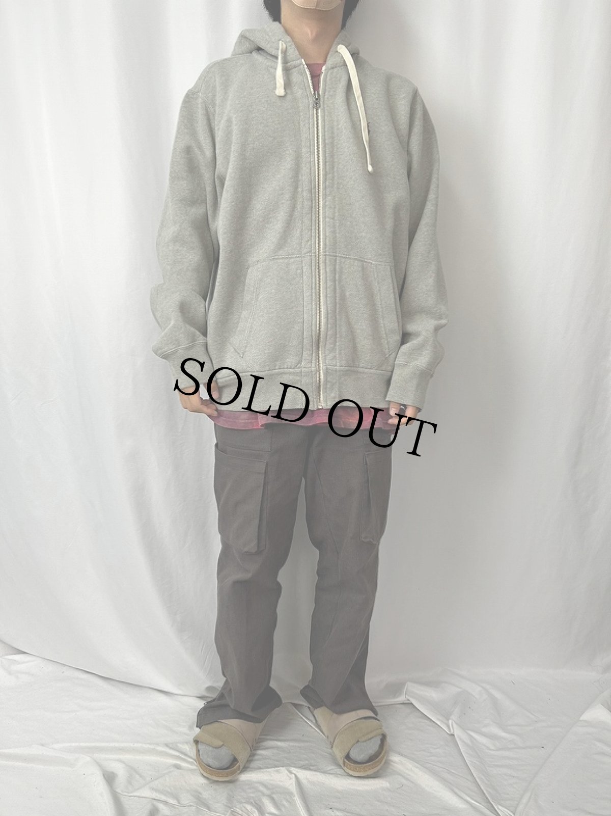 画像2: POLO Ralph Lauren REVERSE TYPE ロゴ刺繍 スウェットジップパーカー XL (2)