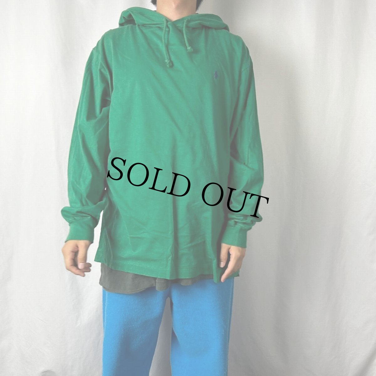 画像2: 90's POLO Ralph Lauren USA製 ロゴ刺繍 コットンパーカー M (2)