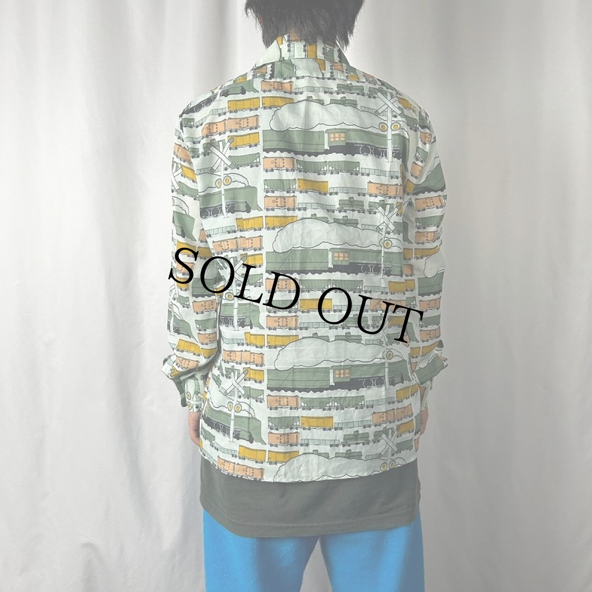 画像3: 70's SATURDAYS In California 貨物列車柄シャツ L (3)