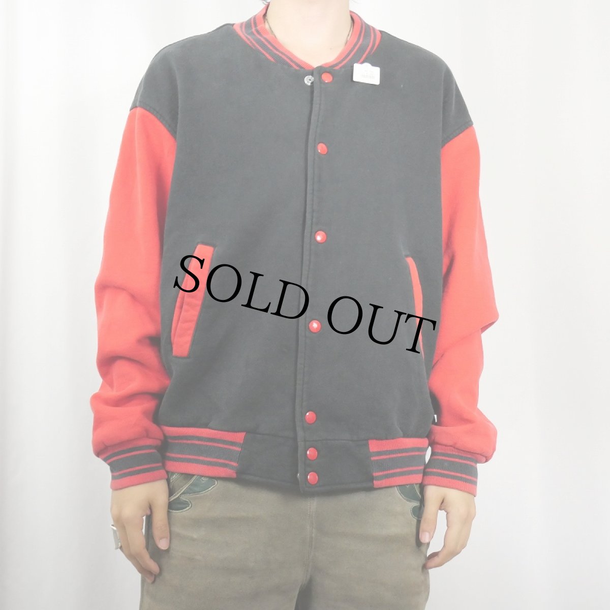 画像2: 90〜2000's FRUIT OF THE LOOM 2トーン スウェットスタジャン L (2)