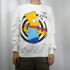 画像2: 90's THE SIMPSONS USA製 "YO, DUDE!" キャラクタープリントスウェット L (2)