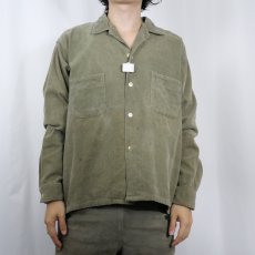 画像2: 60's Sportswear コーデュロイ オープンカラーシャツ L (2)