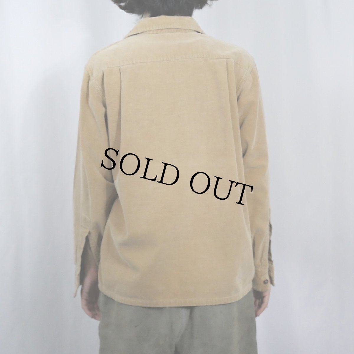 画像3: 50's STYLE MANOR コーデュロイ オープンカラーシャツ M (3)