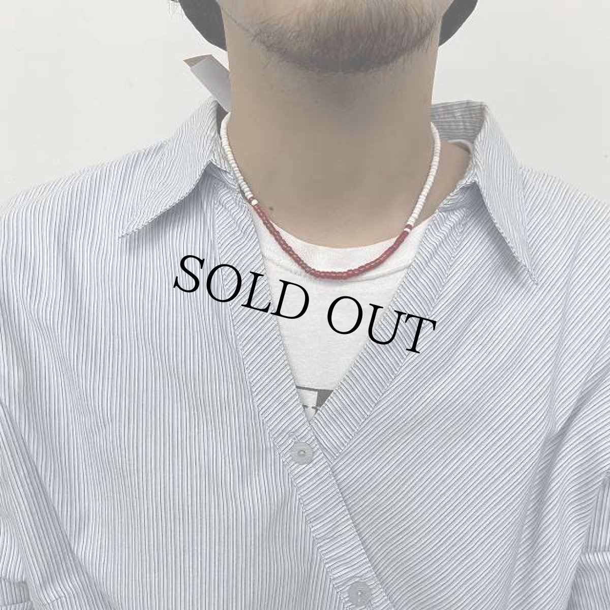 画像2: RORAN "White Hearts×Grass Beads" ネックレス (2)