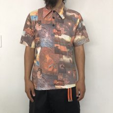 画像2: 【SALE】  70's Kmart ピクチャー柄 コットンポリシャツ L (2)