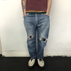 画像2: 60's Wrangler USA製 13MWZ 斜めベル Denim pants W33 (2)