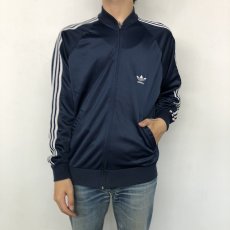 画像3: 80's adidas ATP USA製 トラックジャケット 紺×白 L (3)