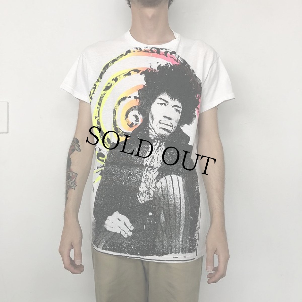画像5: 80's Jimi Hendrix USA製 ロックミュージシャン プリントTシャツ L (5)