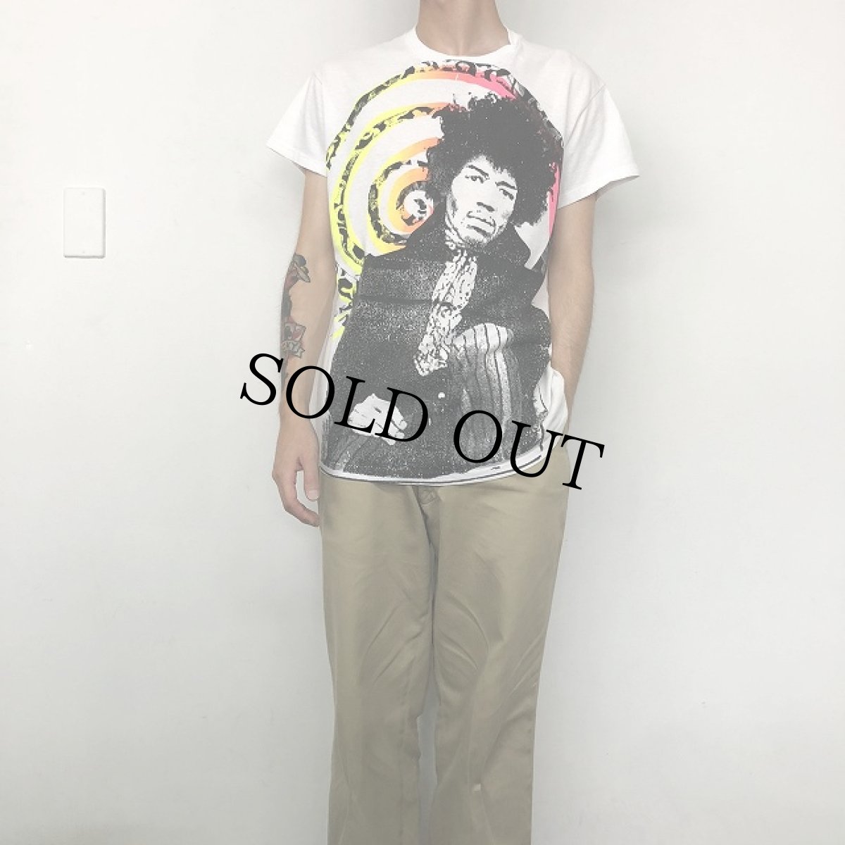 画像2: 80's Jimi Hendrix USA製 ロックミュージシャン プリントTシャツ L (2)