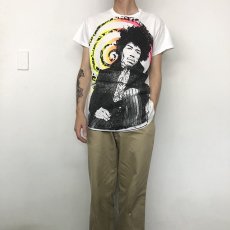 画像2: 80's Jimi Hendrix USA製 ロックミュージシャン プリントTシャツ L (2)